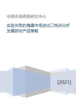 實驗失敗的傀儡市場進(jìn)出口特點分析發(fā)展研究產(chǎn)品策略
